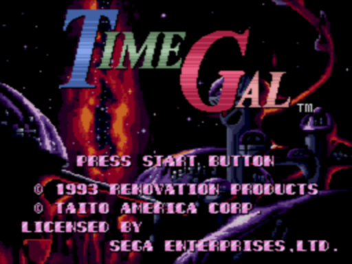 Time Gal title screen for Sega CD